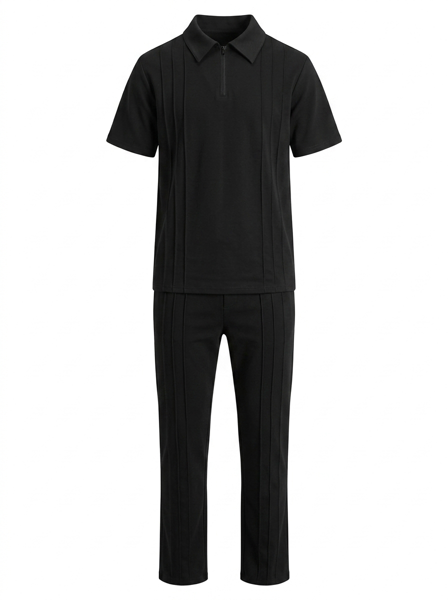 Ensemble Polo Zippé Ibiza Night - Noir