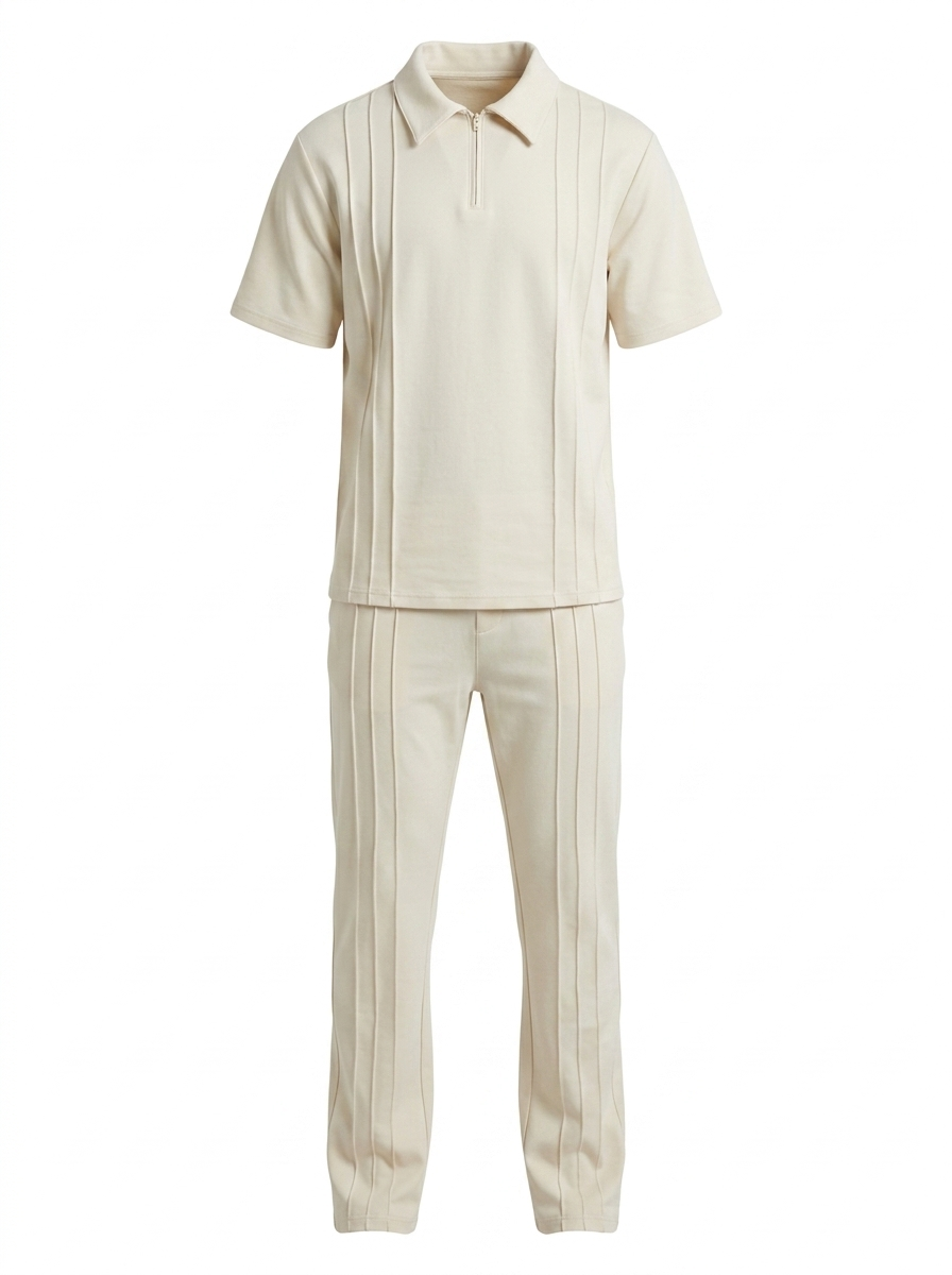 Ensemble Polo Zippé Amalfi - Écru Sable